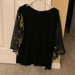 Sheer sleeve, black, 1x